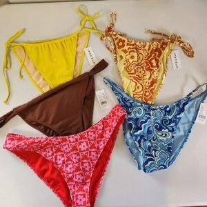 Pacsun Lot Of 5 Bikini Swim Bottoms Swimsuit Size XL New NWT Boho Beach Vacation